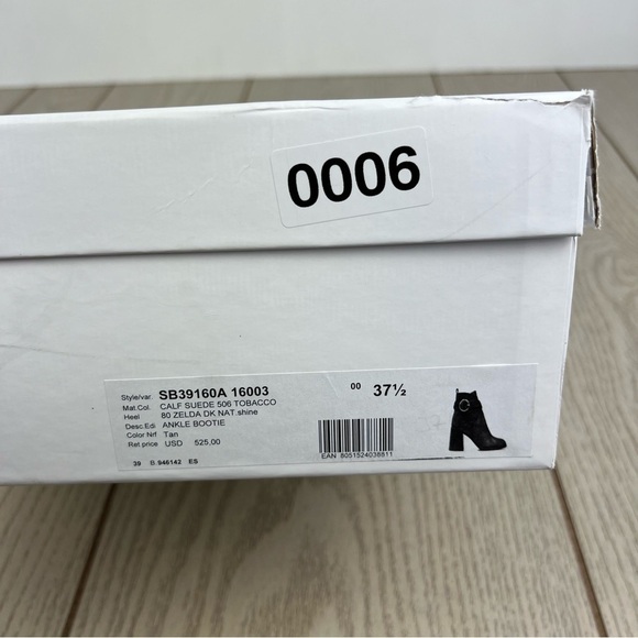 See by Chloé Suede Buckle Ankle Booties 37.5 Tobacco (Tan) & Goldtone Metal $525 - Picture 9 of 9